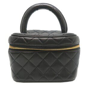CHANEL Black Lambskin Leather Bag